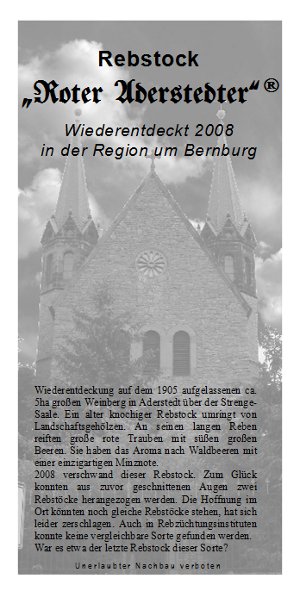 Roter Aderstedter Etikettr&uuml;ckseite